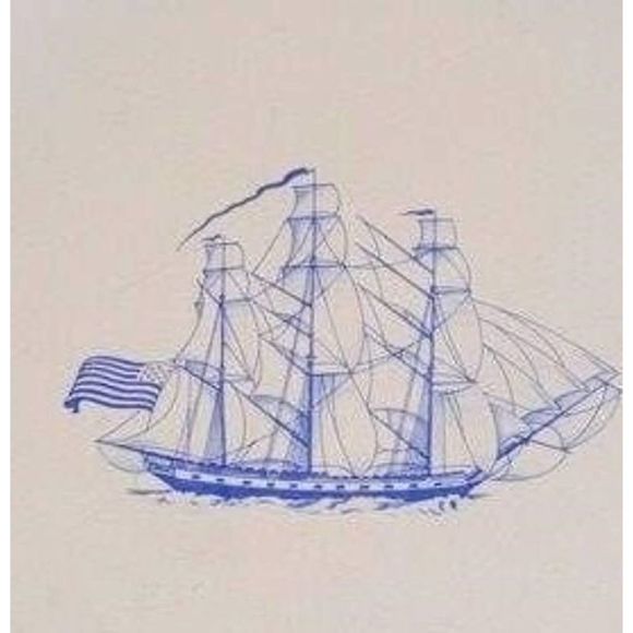 VINTAGE Spode TRADE WINDS Plate Grand Turk Built 1786 Brig Sailing Ship England - Picture 4 of 5